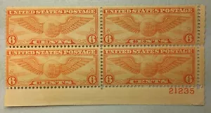 SCOTT #C19 6c MAPPAMONDO ALATO PLACCA BLOCCO DI 4 NH OG - Foto 1 di 7