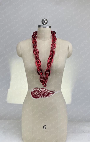 New NHL DETROIT RED WINGS RED Fan Chain Necklace Foam MI USA Cover