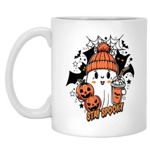 Pumpkin Mug Retro Cute Ghost Mug Spooky Halloween Coffee Mug Funny Mug Gift - Picture 1 of 2