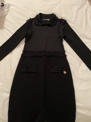 Abito da donna vintage Love Moschino lavorato a maglia taglia S colore nero