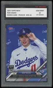 2024 Roki Sasaki Topps Now 1st Graded 10 Los Angeles Dodgers Rookie Card #OS16 - Picture 1 of 1