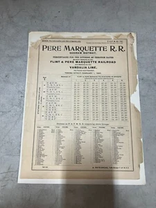 EARLY PERE MARQUETTE Railroad timetable single page Feb 1 1900 RARE - Picture 1 of 4