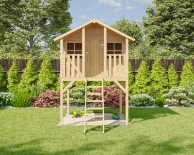 Kinderspielhaus Stelzenhaus Kindergartenhaus Spielhaus Spielturm 180x200cm - Bild 1 von 4