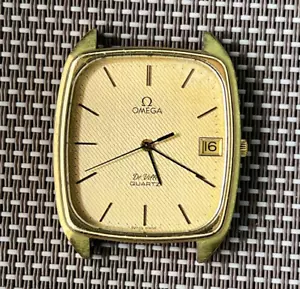 Omega De Ville Cal 1332 Quartz Watch Men's Gold Dial 17 Jewels To Restore Vintag - Picture 1 of 11