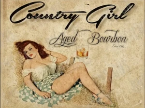COUNTRY GIRL AGED BOURBON Metal Sign 8x 12 Man Cave, Game Room,Bar - Picture 1 of 2
