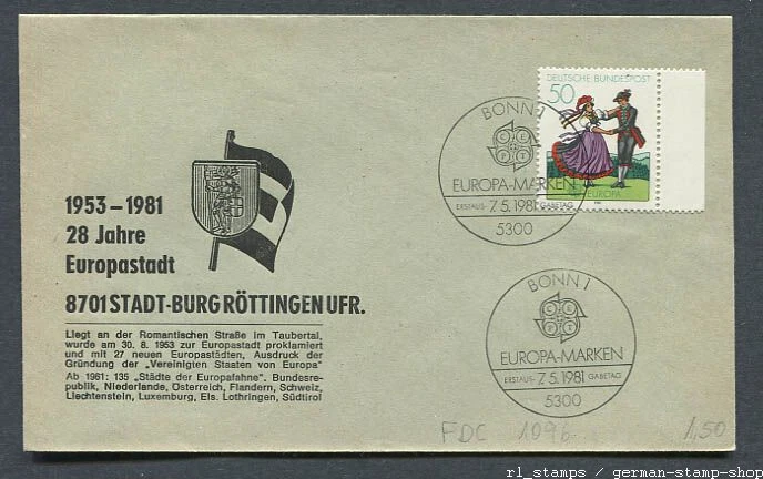 Germany - BRD : First Day cover from 1981 - Bonn 1 - CTO - Image 1 of 1