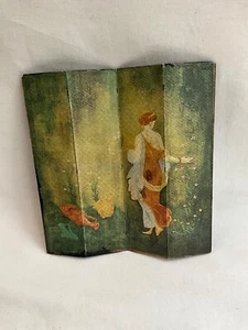 Vintage Kunsthandwerk Puppenhaus Miniatur Raumteiler Paravent asiatisch orientalisch Dekor - Bild 1 von 4