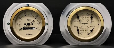 1951 1952 FORD TRUCK 2 GAUGE DASH PANEL QUAD STYLE MECHANICAL SET GOLD - Image 1 of 4