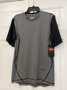 Rawlings Hurler Performance Kurzarmhemd grau/schwarz Small neu mit Etikett - Bild 1 von 4