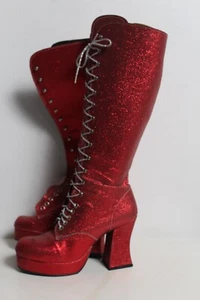 Vintage Fancy Dress Glam Rock Boots Heels Shoes Bowie - Size 5 READ - Picture 1 of 4