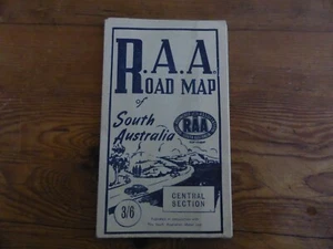 VINTAGE RAA MAP SOUTH AUSTRALIA 1950/60s MAP CAR TRAVEL RAA/CASTROL ADVERTISING - Picture 1 of 6