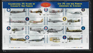 Canada Stamps — Full Pane of 16 Sealed Pack — Canadian Air Forces #1808 — MNH - Picture 1 of 2