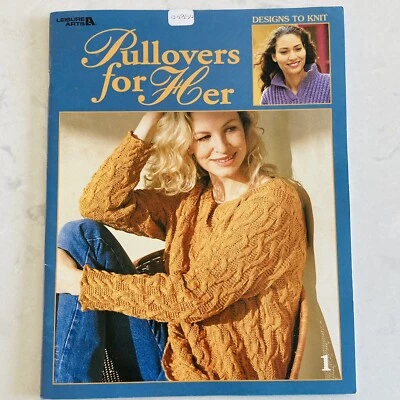 Leisure Arts Book PULLOVERS FOR HER Designs to Knit (2002) 7 Knitting Patterns - Image 1 of 3