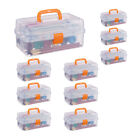 10 x Transparente Kleinteilebox 9 Fcher Sortierkasten Plastikbox Sortimentsbox