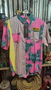 Rage Of A Rebellion FLY HIGH Button Down Shirt MEN'S XL Pink Floral Hawaiian - Picture 1 of 10