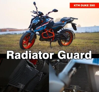 "HONEYCOMB RADIATOR GUARD, BLACK" FIT FOR KTM DUKE 200/250/390/390 GEN 3 - Image 1 of 4