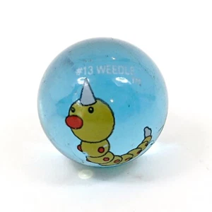 Pokemon #13 Weedle Blue Glass Marble Vintage Collector Marble Toy Biz - Picture 1 of 2
