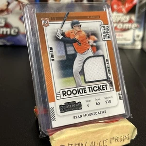 Boleto de novato Panini Contenders 2021 Ryan Mountcastle RC CAMISETA RELIQUIA ORIOLES - Imagen 1 de 3