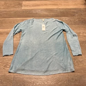 New Eileen Fisher Bateau Neck Organic Linen Tunic Size Large NWT - Picture 1 of 11
