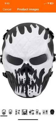 Máscara táctica calavera mascarillas faciales completas, máscara de airsoft, juegos de supervivencia tiro Foto 1 de 4