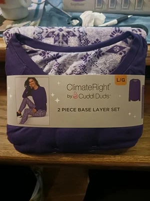 Conjunto de pijama de dos piezas ClimateRight By Cuddl Duds para mujer talla grande pijama púrpura Foto 1 de 4