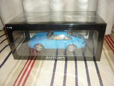 AUTOart 1/18 Porsche 911 (993) Carrera Blue Metallic Diecast Model New - Photo 1/4