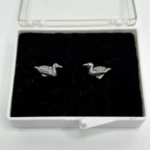 Pendientes de poste de pato/patito peltre vintage - Ver fotos para más detalles... - Imagen 1 de 5