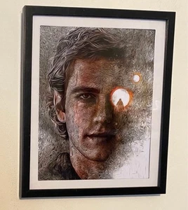 Star Wars Anakin Skywalker Art Piece in black frame - Picture 1 of 3