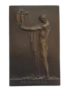 a029 Bronze Plaque "Victoire" Robert van de Veldt For J. Fonson 1930s - Picture 1 of 4