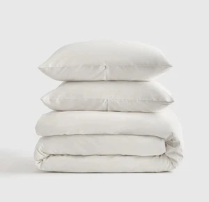 NWOT! Quince 100% Organic Cotton Sateen White Duvet & Shams King/ Cal King(703) - Picture 1 of 14