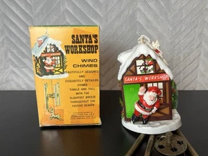 Vintage Hong Kong Christmas Plastic Wind Chime In Box Santa’s Workshop Holiday - Picture 1 of 11
