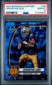 2024 Bowman U Sapphire - Jeremiyah Love RC #100 - PSA 10 - Bild 1 von 2