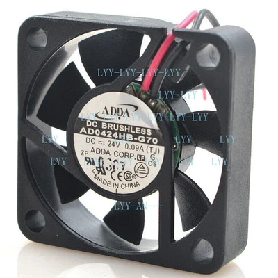 ADDA Fan AD0424HB-G70 Axial Fan DC 24V 0.09A 40*40*10MM 2-Wires Cooling Fan - Image 1 of 3