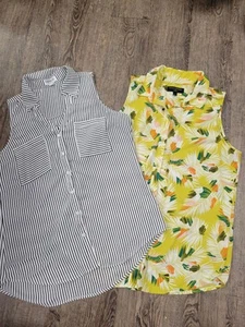Banana Republic & Express Semi Sheer Sleeveless Tank Top Shirt Blouses Medium - Picture 1 of 6