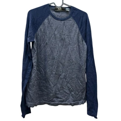 Neiman Marcus 33 Gauge 100% Cashmere Mens M Blue Gray Crew Neck Lightweight Soft - Image 1 of 4