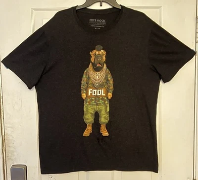 Camiseta gris oscuro Pets Rock Mr. T Dog Fool para hombre talla XL Eleven Paris Foto 1 de 4