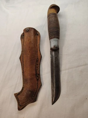 Vintage Collectible Finland Puukko Knife w/ Sheath 1940s - Image 1 of 4