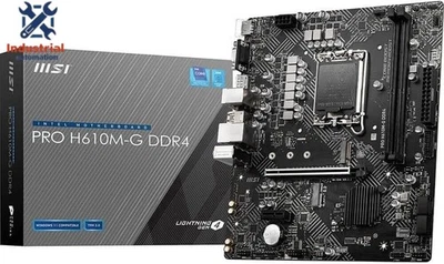 MSI Motherboard (12th/13th/14th Gen Intel LGA1700 DDR4 mATX PRO H610M-G DDR4 - Image 1 of 4