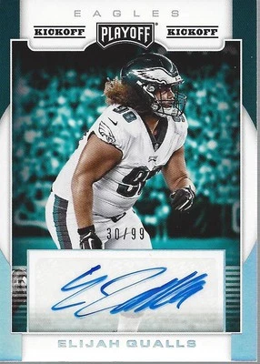 2017 Playoff Rookie Signatures Kickoff #55 Elijah Qualls Auto /99 - FB - Image 1 of 2