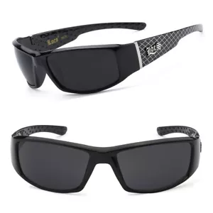 Locs Authentic Shield Sunglasses Smoke Lens Motorcycle OG Style LC57 - Picture 1 of 4