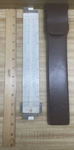 Vintage Frederick Post 1460 Versalog HEMMI Bamboo Slide Rule With Leather Case - Picture 1 of 14