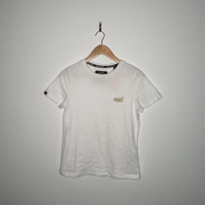 Superdry Women's Rodeo White Logo Crew Neck Core Elite Tee Shirt Size XS - Picture 1 of 7