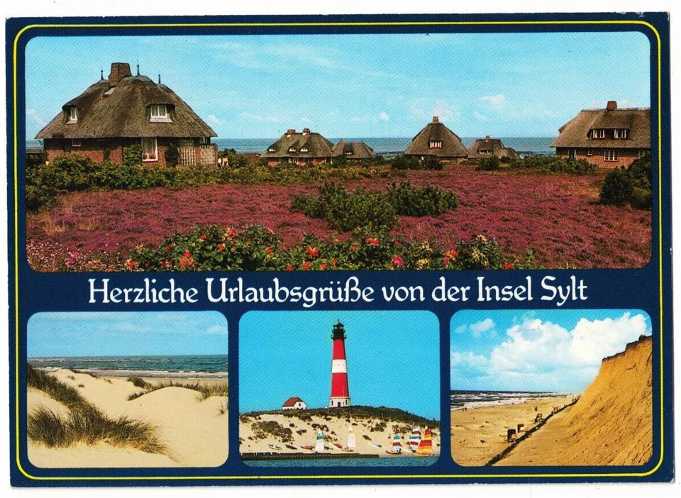 ak herzliche urlaubsgrüsse von der insel sylt mehrbildkarte gelaufen - Bild 1 von 1