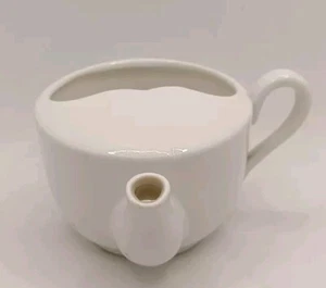 Antique Porcelain Gravy Boat Feeder Cup Single Handle 4.25”x4”x3” - Picture 1 of 6