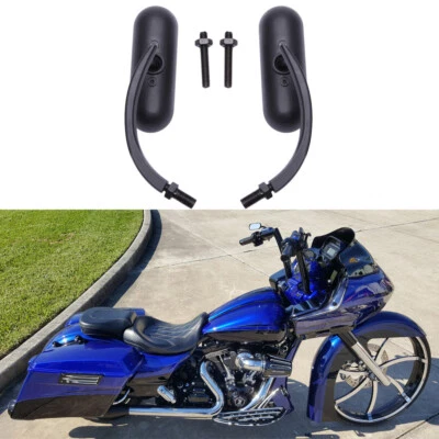 For Harley Davidson CVO Road Glide Custom Motorcycle Mirrors Mini Oval Chrome A+ - Image 1 of 4