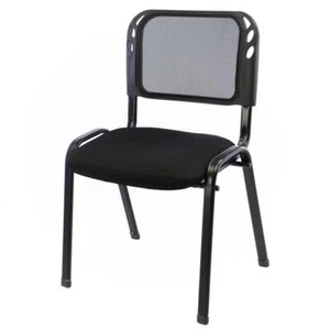 Bürostuhl Konferenzstuhl Besucherstuhl schwarz gepolsterte Sitzfläche stapelbar - Bild 1 von 4