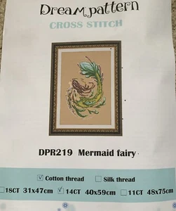 Mermaid Sealife Fairy Fantasy Counted Cross Stitch Kit - Picture 1 of 2