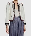 $1175 Talitha Collection Women's White Moroccan Embroidered Crop Blazer Jacket 8