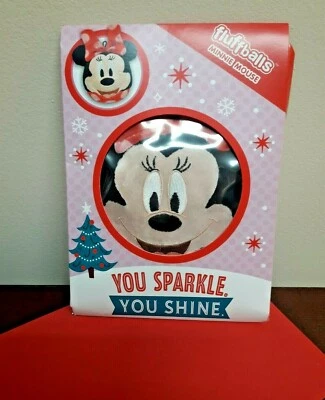 Merry Christmas Disney Minnie Mouse Itty Bittys Fluffballs Toy Hallmark Card - Image 1 of 3