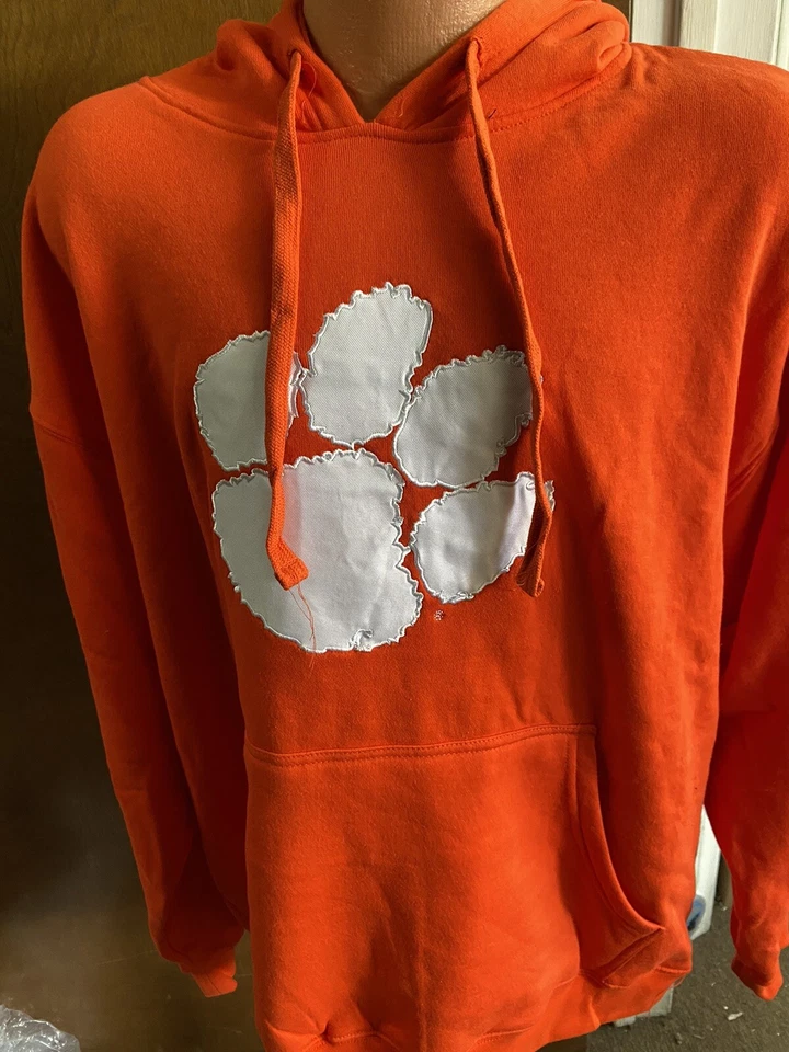 Clemson Tigers NCAA Majestic Pullover Orange Hoodie Men's Medium (38-40)